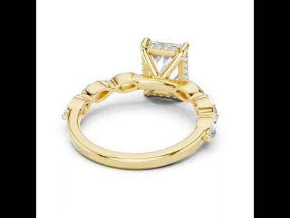 14K Yellow Gold Round, Marquise & Radiant Lab-Grown Diamond Wedding Ring for Women | Pure Carat