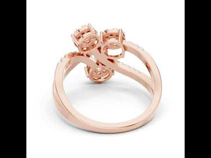 18K White Gold Round Lab-Grown Diamond Ring for Women | Party Wear | Pure Carat
