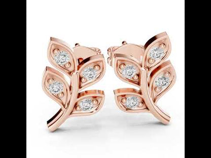Pure Carat 18K Yellow Gold Round Cut Lab-Grown Diamond Drop Earrings for Women