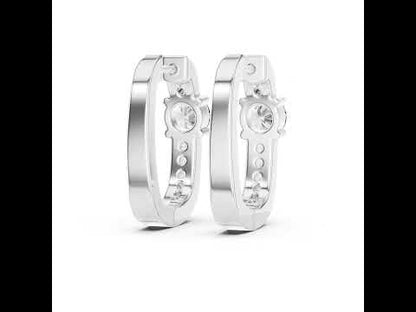 Everyday Wear Round Diamond Drop Earrings - 14K White Gold - Pure Carat