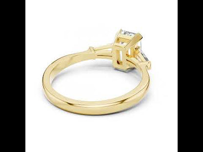 18K Yellow Gold Emerald & Bug Lab-Grown Diamond Stud Ring for Women | Office Wear | Pure Carat