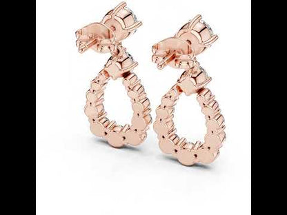 14K Yellow Gold Bridal Drop Earrings with Round Lab-Grown Diamonds for Women | Pure Carat