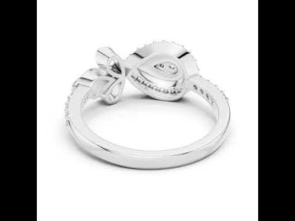 14K White Gold Round Lab-Grown Diamond Stud Ring for Women | Office Wear | Pure Carat