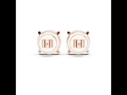 14K Rose Gold Round Lab-Grown Diamond Earrings for Women | PureCarat
