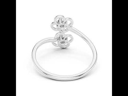 18K White Gold Round Lab-Grown Diamond Stud Ring for Women | Party Wear | Pure Carat