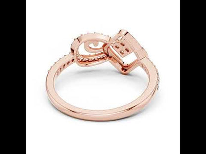 18K White Gold Round Lab-Grown Diamond Drop Ring for Women | Office Wear | Pure Carat