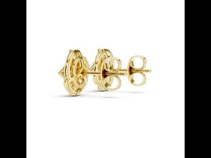 18K Yellow Gold Round Lab-Grown Diamond Earrings for Women | Anniversary Gift | Pure Carat