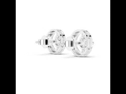18K White Gold Round Lab-Grown Diamond Drop Earrings | PureCarat