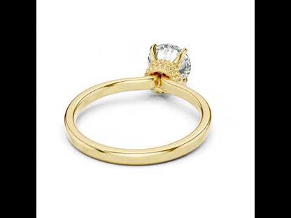 18K Yellow Gold Round Lab-Grown Diamond Ring for Women | PureCarat