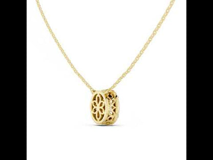 14K Yellow Gold Round & Oval Lab-Grown Diamond Pendant for Women | Engagement | Pure Carat