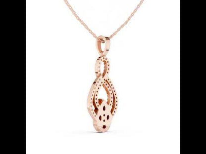 18K White Gold Pear Marquise & Round Lab-Grown Diamond Pendant for Women | Wedding Wear | Pure Carat