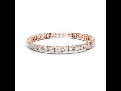 Women’s Wedding Bracelet in 18K Rose Gold – Round Lab-Grown Diamond Design - Pure Carat