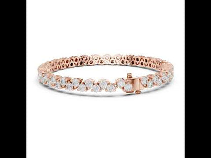 14k Rose Gold Round Lab-Grown Diamond Everyday Wear Bracelet for Women | Pure Carat