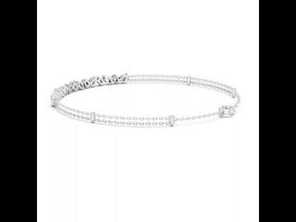 14k Rose Gold Round Lab-Grown Diamond Everyday Wear Bracelet for Women | Pure Carat