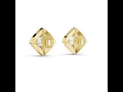 Women’s Round Lab-Grown Diamond Stud Earrings in 18K White Gold