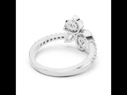 18K Yellow Gold Round Lab-Grown Diamond Drop Ring for Women | Office Wear | Pure Carat