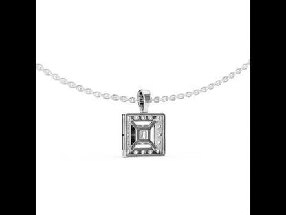 18k White Gold Princess/Round Lab-Grown Diamond Party Wear Pendant for Women | Pure Carat