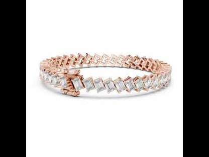 14k Rose Gold Emerald Lab-Grown Diamond Office Wear Bracelet for Women | Pure Carat