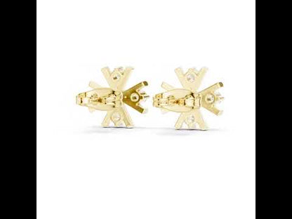18K Rose Gold Round Lab-Grown Diamond Everyday Wear Earrings for Women | Pure Carat