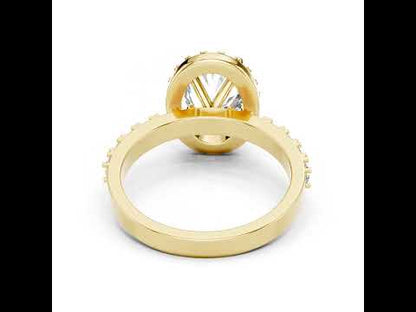 18K White Gold Oval & Round Diamond Drop Ring for Women Everyday Wear Pure Carat