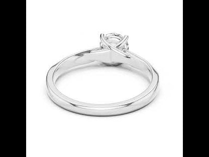 18K White Gold Round Lab-Grown Diamond Ring for Women | Office Wear | Pure Carat