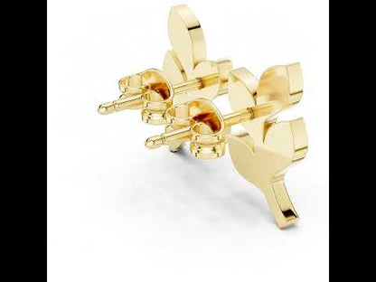 Pure Carat 18K Yellow Gold Round Cut Lab-Grown Diamond Drop Earrings for Women