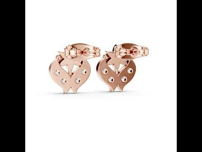 18K Rose Gold Round Lab-Grown Diamond Everyday Wear Earrings for Women | Pure Carat