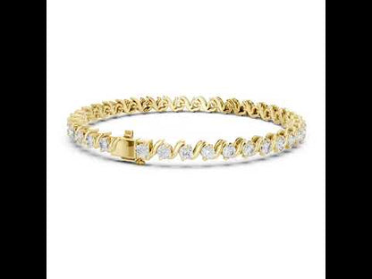 14k White Gold Round Lab-Grown Diamond Everyday Wear Bracelet for Women | Pure Carat