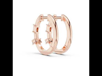 Pure Carat 18K Rose Gold Drop Earrings with Bug-Cut Lab-Grown Diamonds - Party Wear