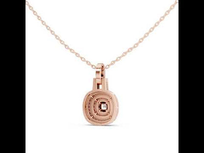 18K Yellow Gold Cushion Square & Round Lab-Grown Diamond Pendant for Women | Bridal Wear | Pure Carat
