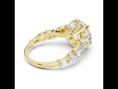 Women's Ring | Marquise, Oval & Round Lab-Grown Diamonds in 18K Yellow Gold – Pure Carat
