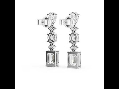 Pure Carat 18K Yellow Gold Pear, Oval & Emerald Cut Diamond Stud Earrings – Pure Carat