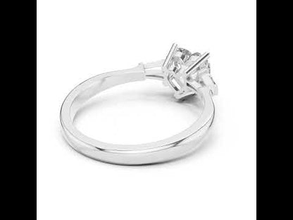 14K Rose Gold Heart & Custom Baguette Lab-Grown Diamond Solitaire Ring for Women | Wedding | Pure Carat