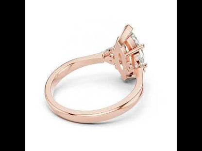 14K Rose Gold Marquise & Trillion Lab-Grown Diamond Ring for Women | Bridal Wear | Pure Carat