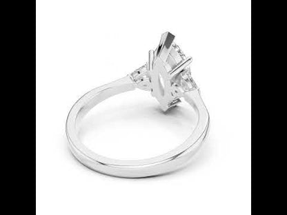 14K Rose Gold Marquise & Trillion Lab-Grown Diamond Ring for Women | Bridal Wear | Pure Carat