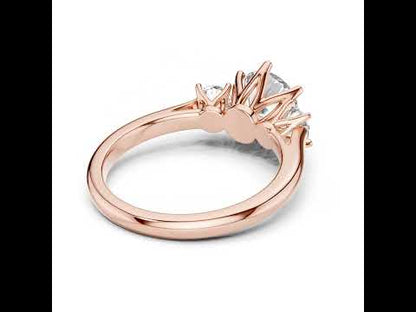 Pure Carat 14K Rose Gold Engagement Ring with Round Lab-Grown Diamond for Women