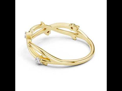 18K Yellow Gold Round Lab-Grown Diamond Stud Ring for Women | Wedding Wear | Pure Carat