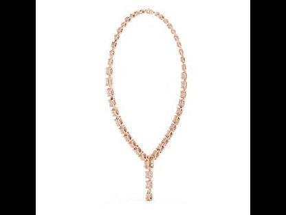 14k White Gold Pear Emerald Oval Radiant Lab-Grown Diamond Engagement Necklace | Pure Carat