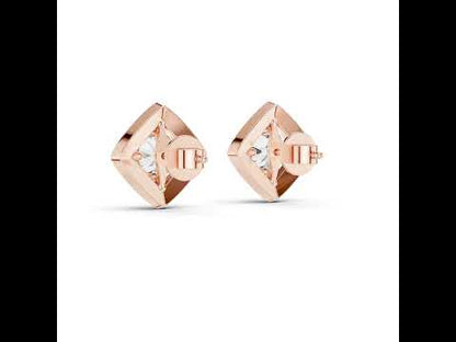 Women’s Round Lab-Grown Diamond Stud Earrings in 18K White Gold