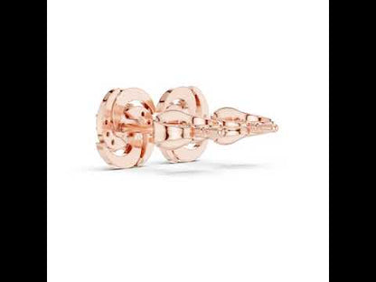 18K Rose Gold Round Lab-Grown Diamond Engagement Earrings for Women | Pure Carat