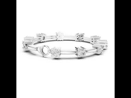 18k Rose Gold Round Lab-Grown Diamond Bridal Bracelet for Women | Pure Carat