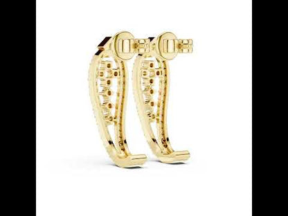 Women’s Everyday Wear Earrings in 14K Yellow Gold with Round Cut Diamonds | Pure Carat