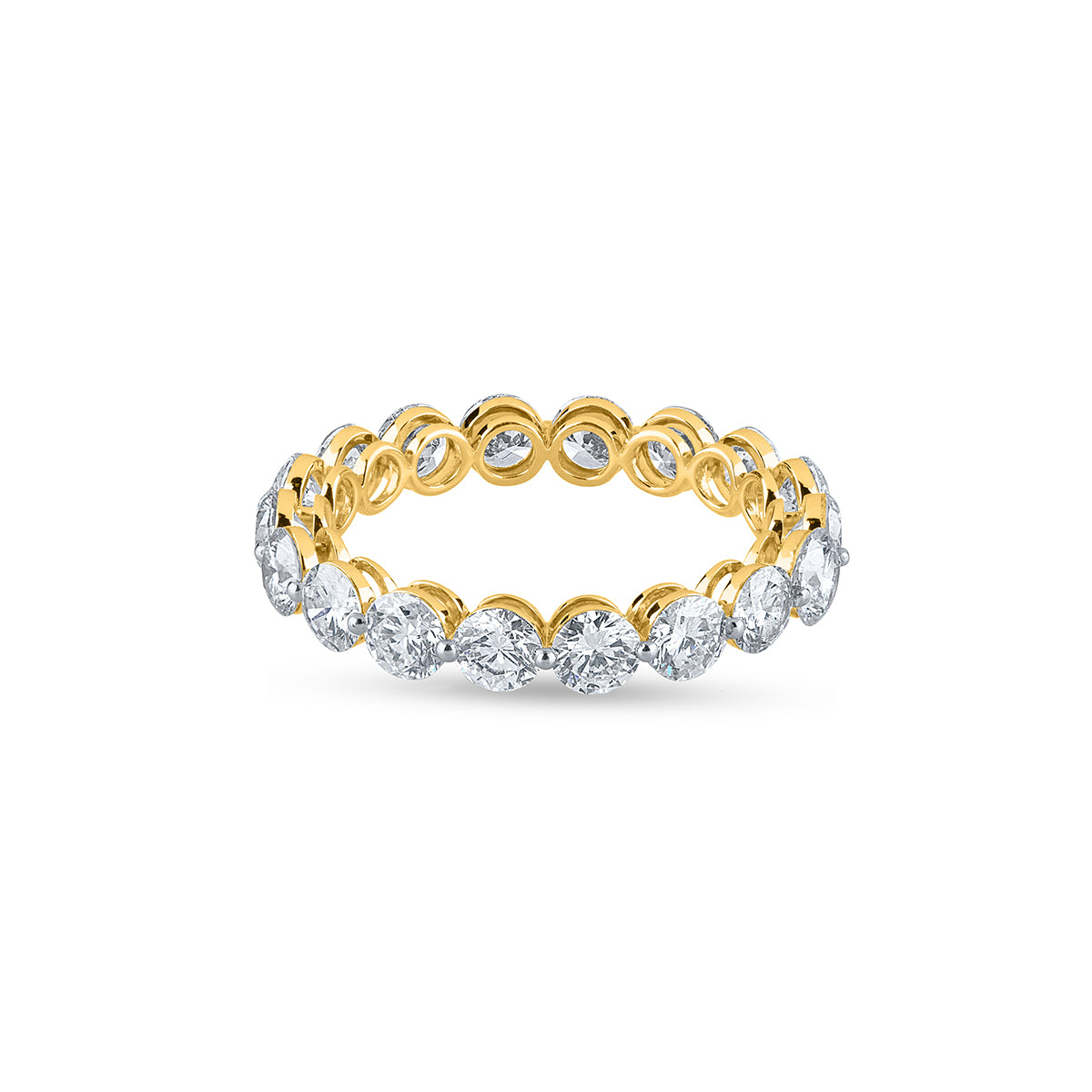 "Purecarat: 14K Yellow Gold Diamond Eternity Band - 2.03ct Natural Diamond Ring"