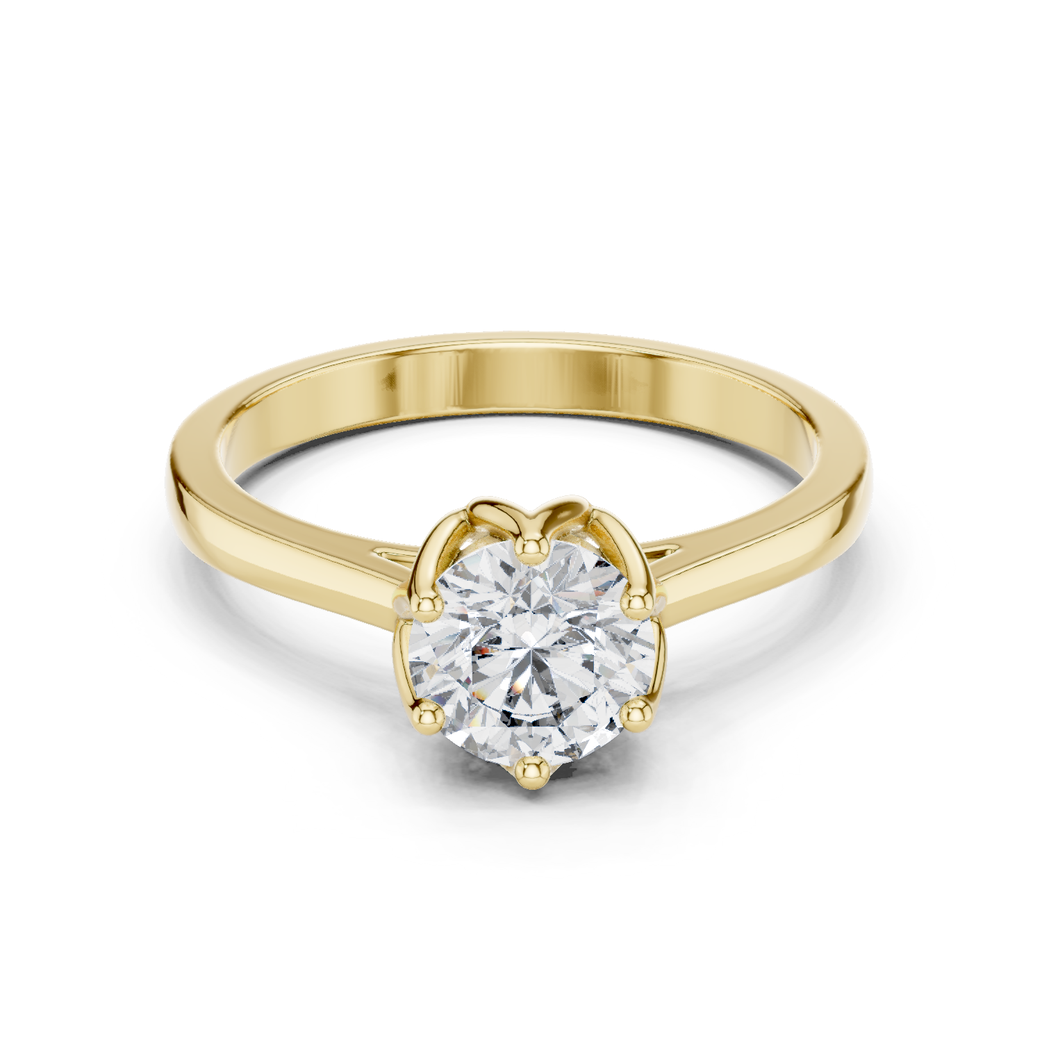 "Purecarat Brilliant Gold Six-Prong Tulip Diamond Ring"