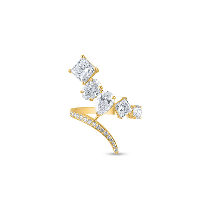 "Purecarat Contemporary Multi-Shape Diamond Fashion Ring"