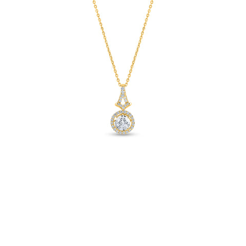 Oval Halo Pendant Necklace
