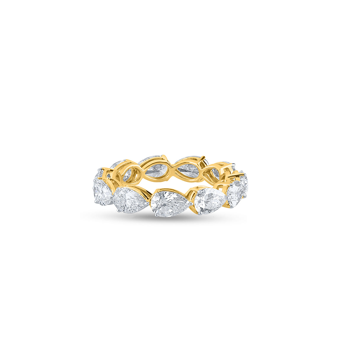 Purecarat Yellow Gold Pear Diamond Anniversary Ring Online