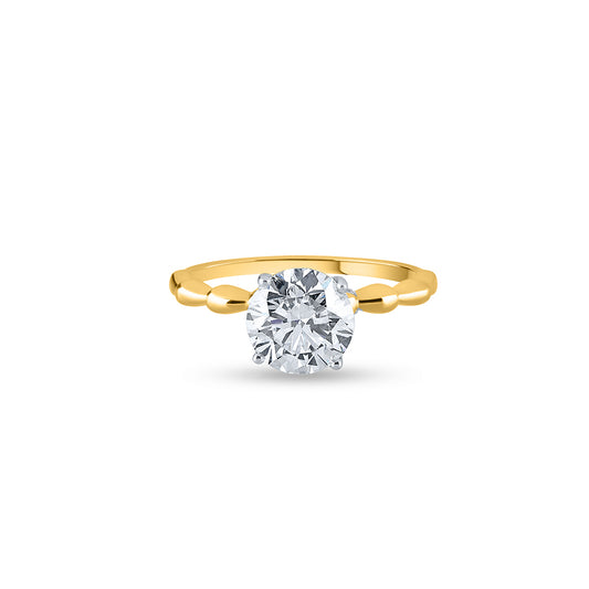 "Buy Purecarat Yellow Gold Round Cut Solitaire Diamond Ring Online"